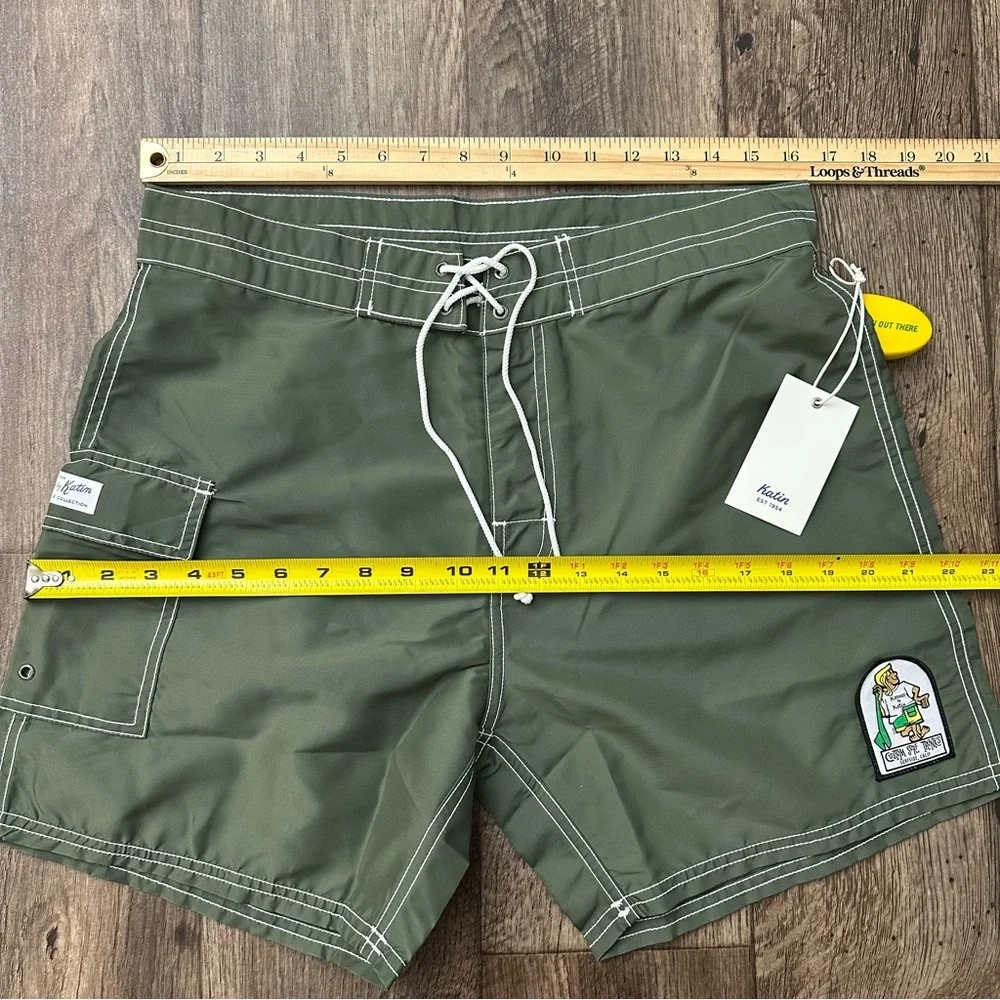 Katin 100% Nylon Surf Trunks Shorts Men’s Size 32 Olive Green